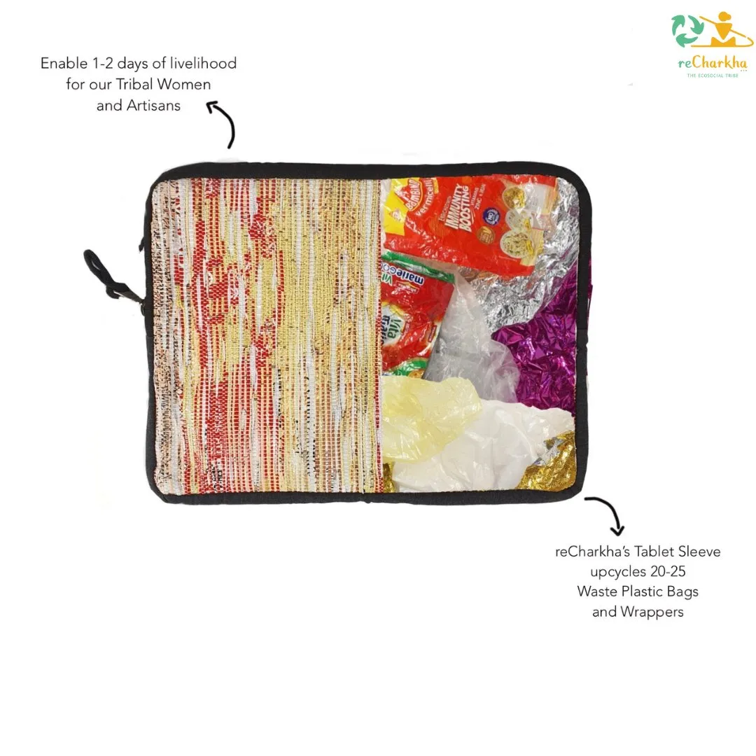 Multicolored Upcycled Handwoven Tablet Sleeve (TS1224-002) PS_W
