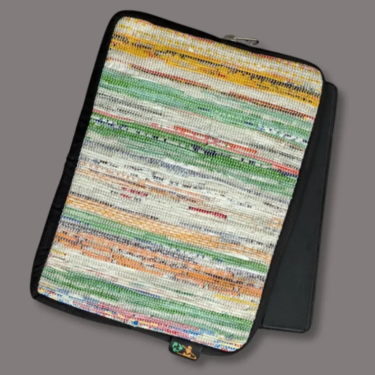 Multicolored Upcycled Handwoven Tablet Sleeve (TS1224-002) PS_W