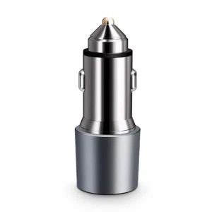 Portable Car Charger, USB QC3.0 PD Dual Fast Charger, Full Aluminum Alloy Shell, Durable and Fast Heat Dissipation silver