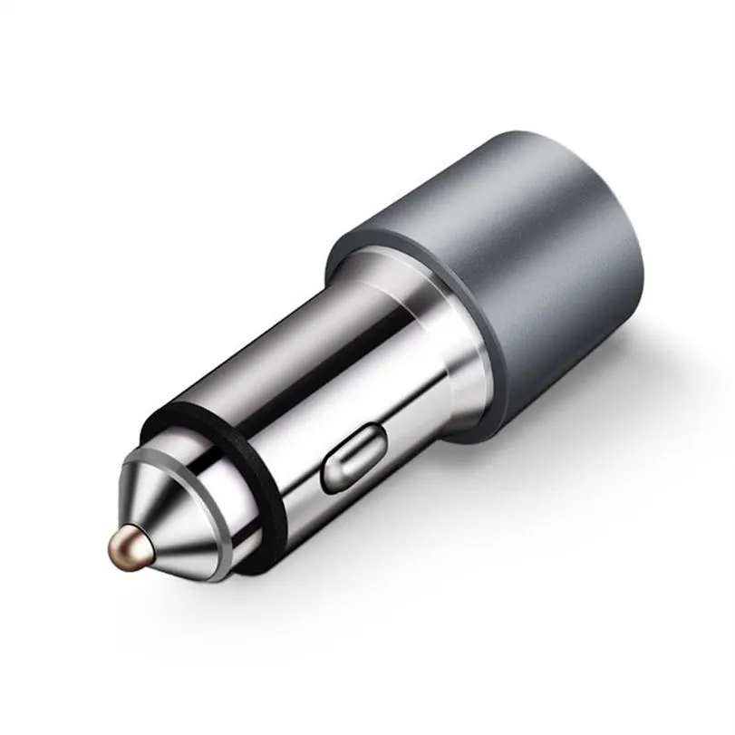 Portable Car Charger, USB QC3.0 PD Dual Fast Charger, Full Aluminum Alloy Shell, Durable and Fast Heat Dissipation silver