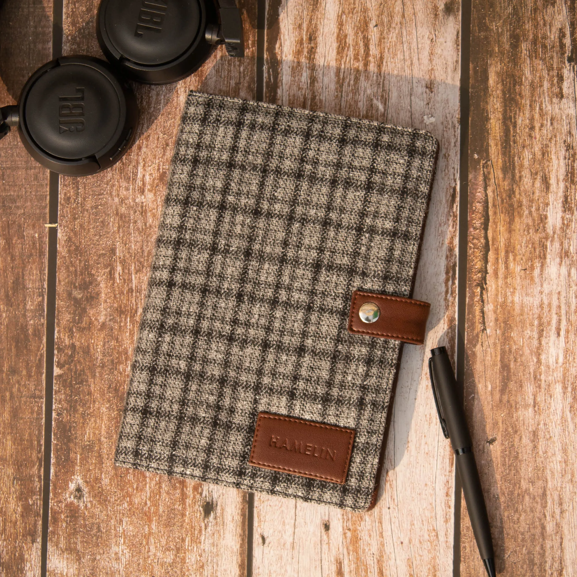 Scottish Combo - Tweed laptop bag, Tweed undated journal (Unisex)