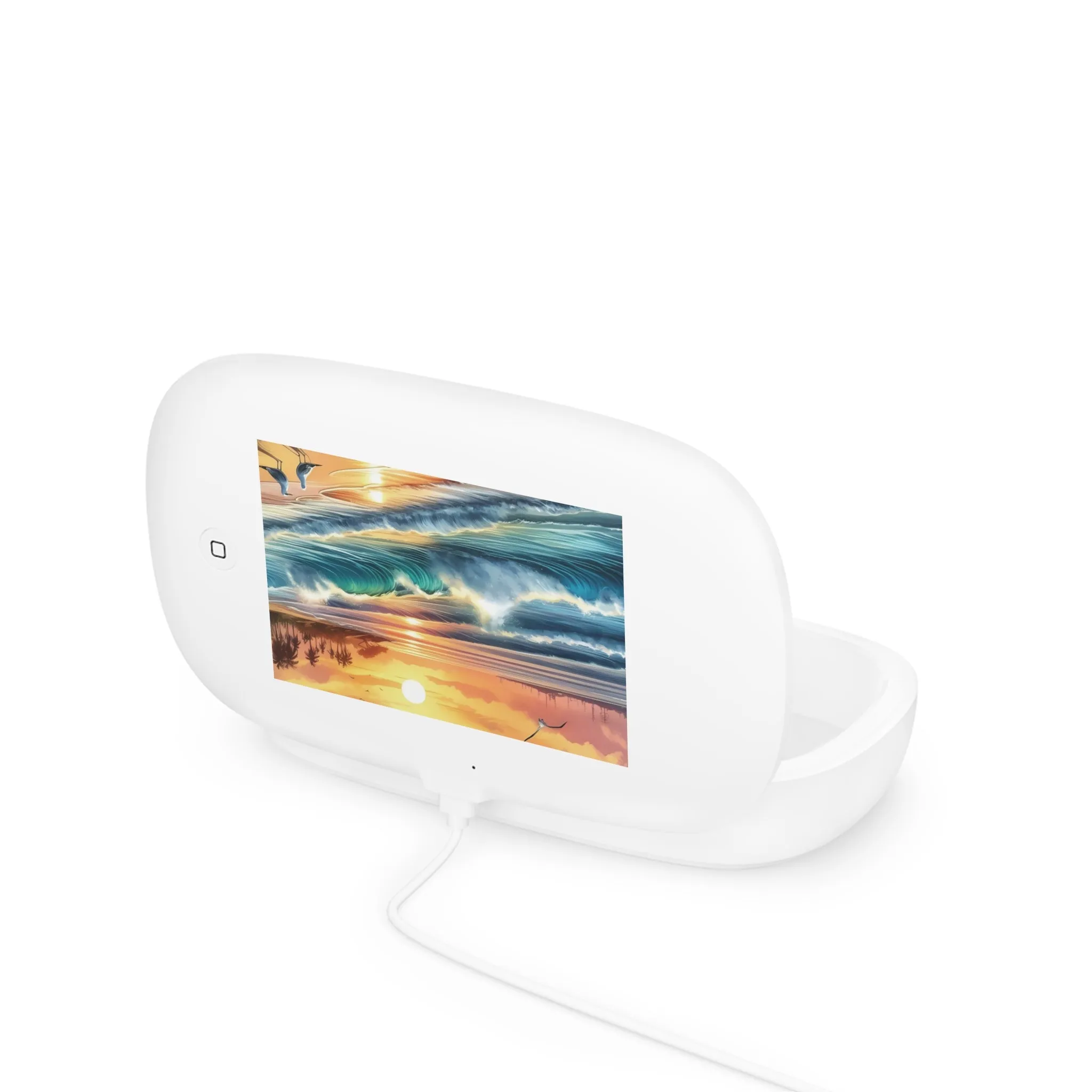Sunrise and sea view birds on the beach UV Phone Sanitizer and Wireless Charging Pad