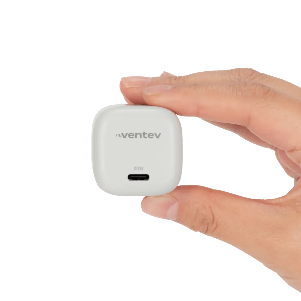 Ventev 20W ULTRAFAST USB C Universal Mini Wall Charger White by Ventev