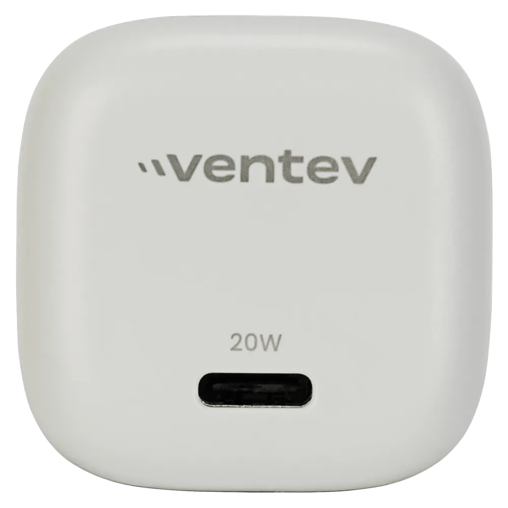 Ventev 20W ULTRAFAST USB C Universal Mini Wall Charger White by Ventev