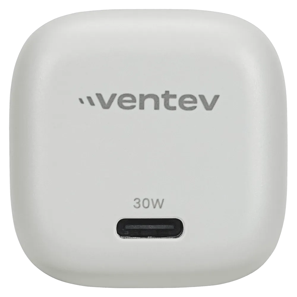 Ventev 30W ULTRAFAST USB C Universal GaN Mini Wall Charger White by Ventev