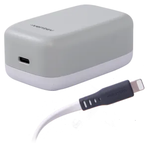 Ventev 30W Wall Charger and USB C to Apple Lightning Cable White by Ventev