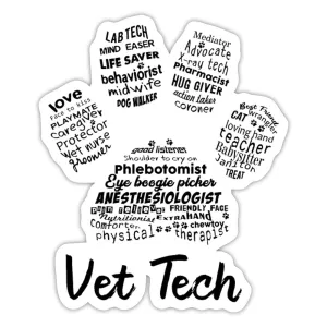 Vet Tech Paw Print Sticker