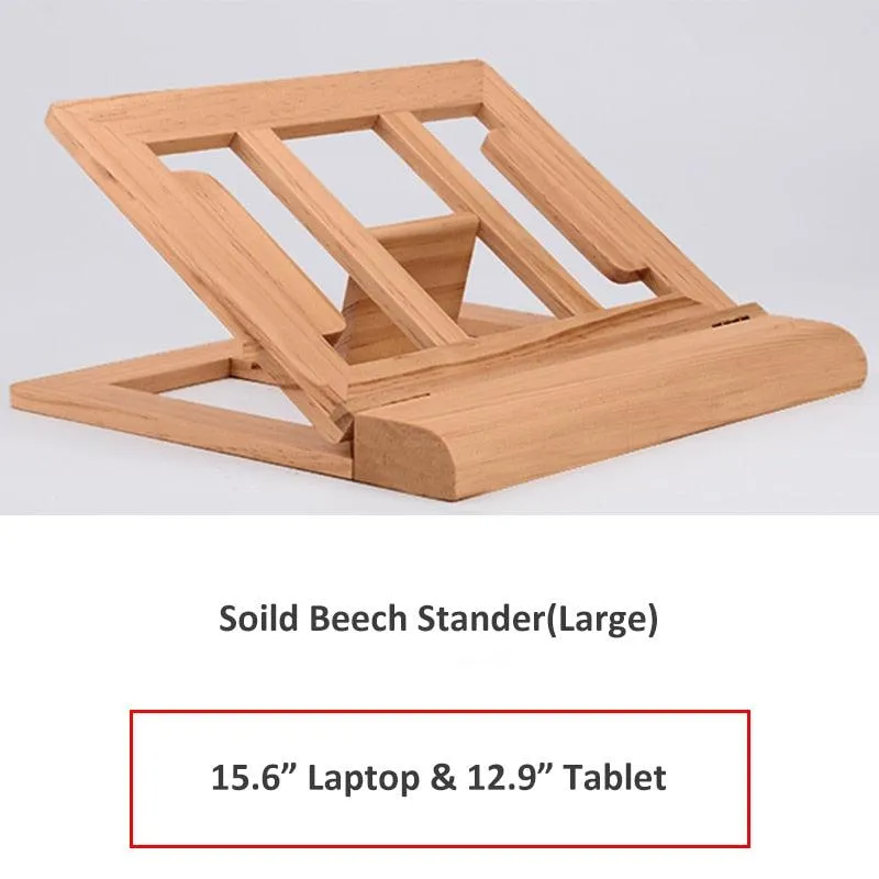 Wooden Laptop and Tablet Stander - Walnut and Beech Stand with 4 Levels of Adjustable Height